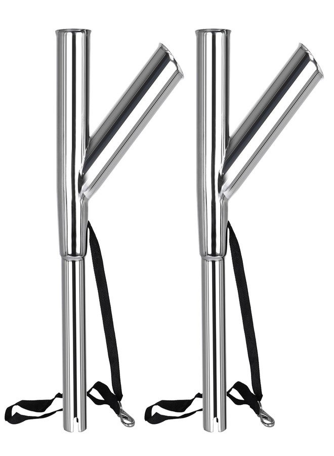 NovelBee 2pcs Stainless Steel Outrigger Fishing Rod Holder with Tube's Angle 60° and 90° Up from Water for Boat Marine Yacht - Image 1
